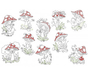 Stickserie - Pilz Fräulein